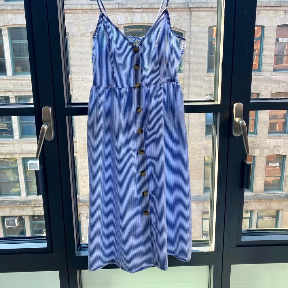 Blue Seersucker Sundress: France H&M Concious